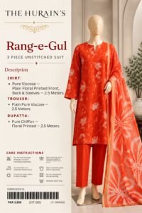 Rang-e-Gul orange 3 piece unstitched suit
